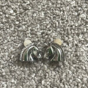 Hermès Women's 1990-2000s Horse Head Clip-On Earrings